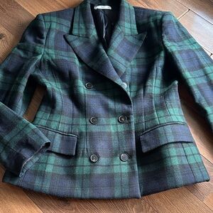 Mango Suit Plaid Blazer. Large
